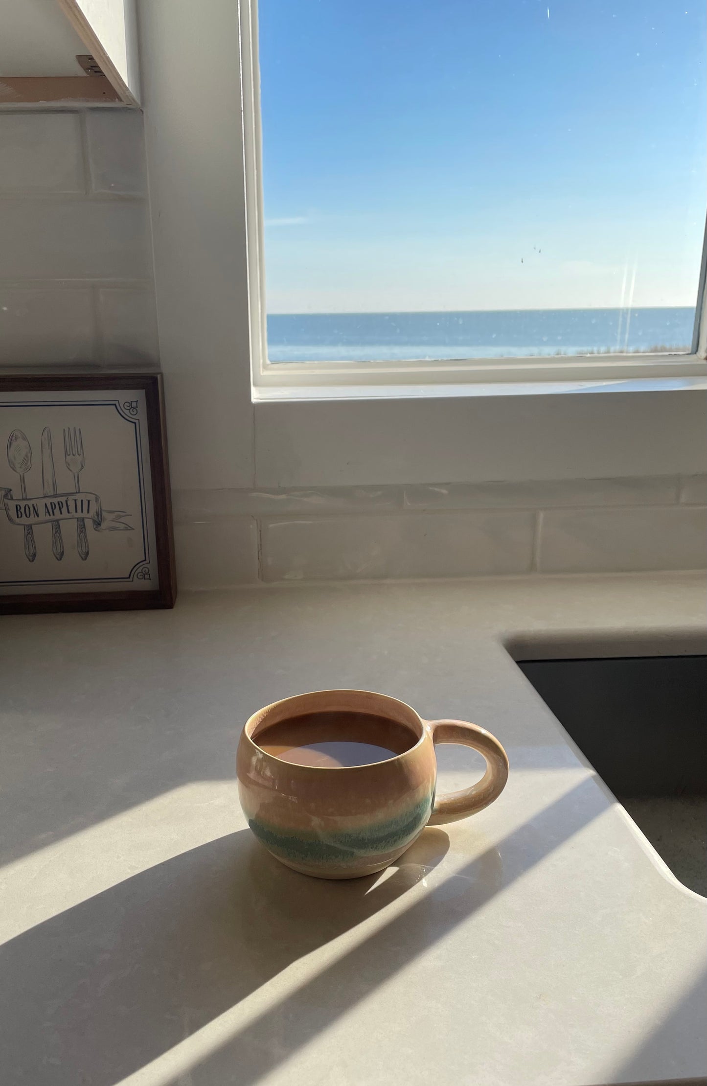 Ocean sunrise latte mug