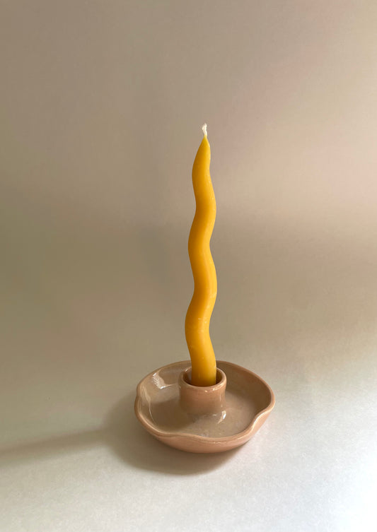 Peach candle holder