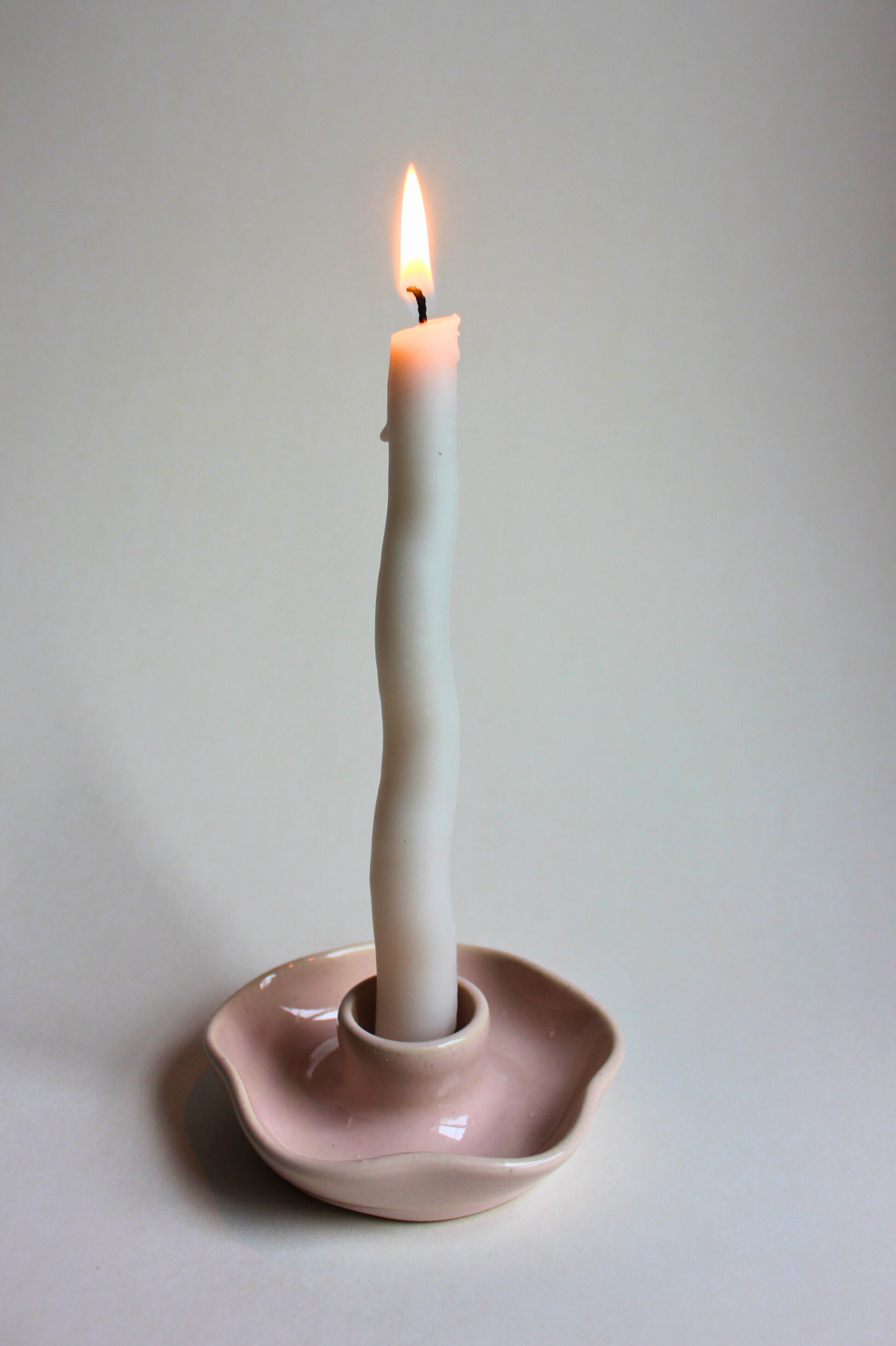 pink candle holder