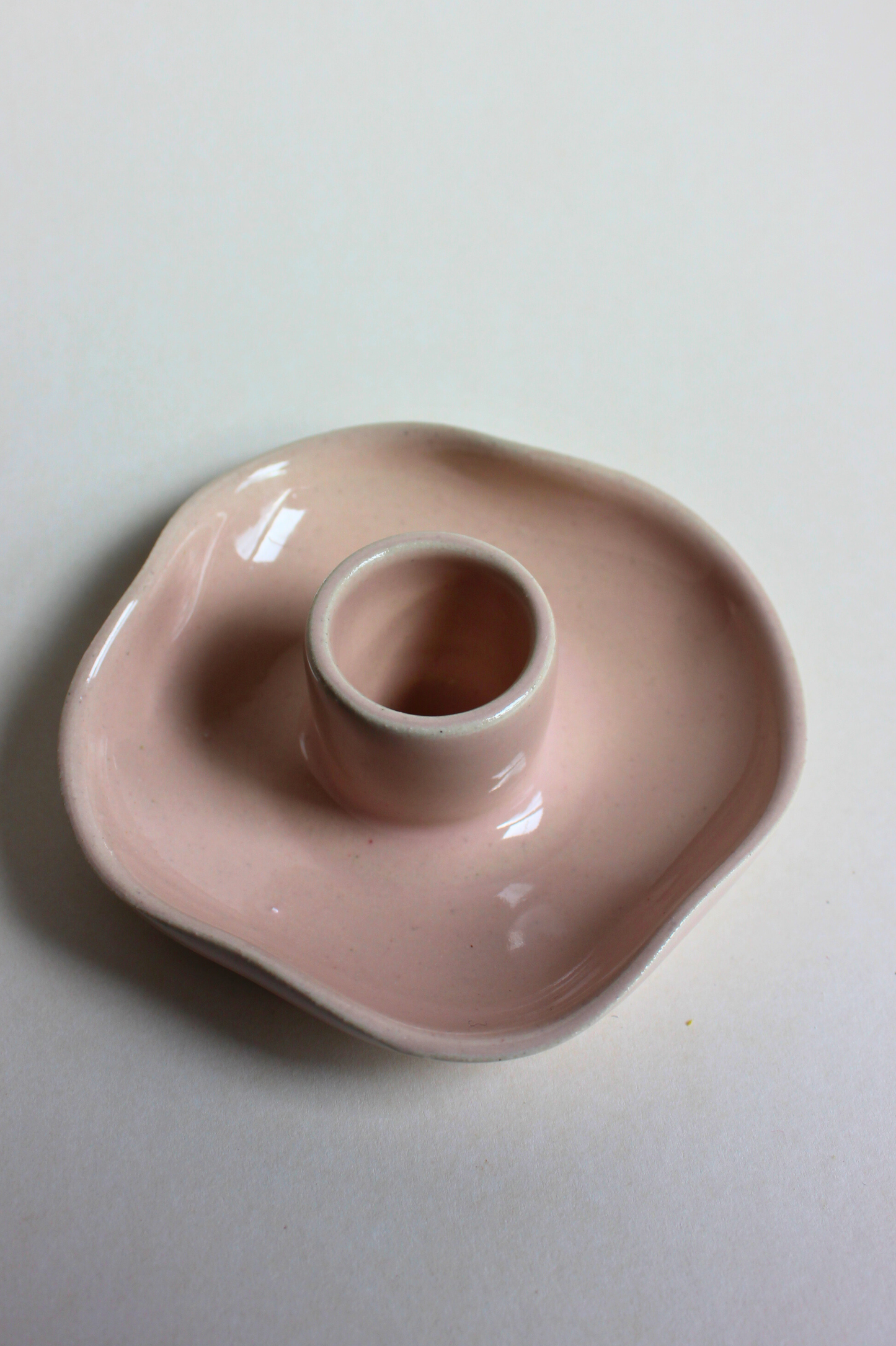 pink candle holder